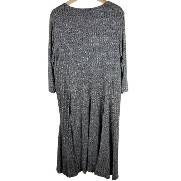 Dressbarn Heathered Gray Winter Dress w/ Removable Scarf Women 3X - Picture 4 of 7